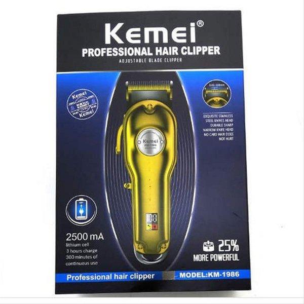KEMEI 1986 Alat Cukur Listrik Kemei 1986 Gold Bisa Cas Full Metal KM-1986 Professional Clipper Mesin Rambut KM1986 Gold Mesin Cukur Rambut Elektrik