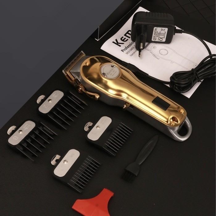 KEMEI 1986 Alat Cukur Listrik Kemei 1986 Gold Bisa Cas Full Metal KM-1986 Professional Clipper Mesin Rambut KM1986 Gold Mesin Cukur Rambut Elektrik