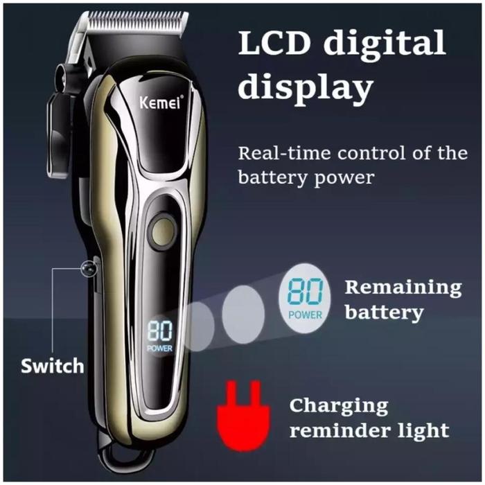 KEMEI PG1990 Alat Cukur Listrik Kemei PG1990 Cordless USB Cable KM-PG1990 Rechargeable Hair Clipper Mesin Rambut KM PG1990   Pencukur Rambut