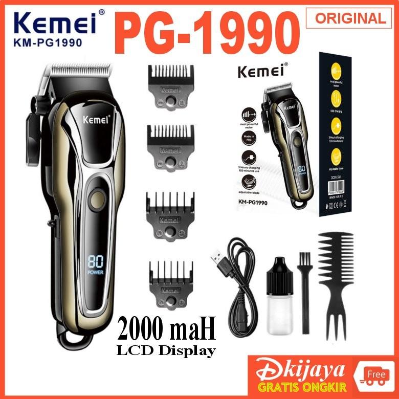 KEMEI PG1990 Alat Cukur Listrik Kemei PG1990 Cordless USB Cable KM-PG1990 Rechargeable Hair Clipper Mesin Rambut KM PG1990   Pencukur Rambut
