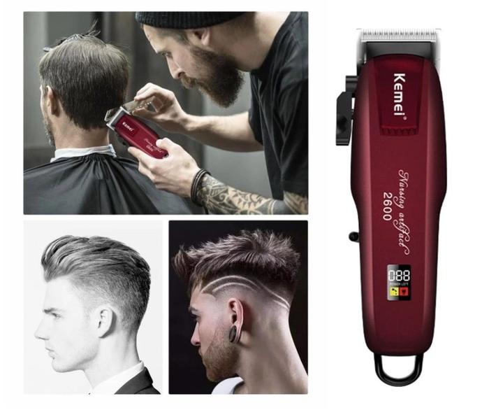 KEMEI PG2600 Alat Cukur Rambut Kemei PG2600 Cordless USB Cable KM-PG2600 Rechargeable Hair Clipper Mesin Rambut KM PG2600 Bonus Grip