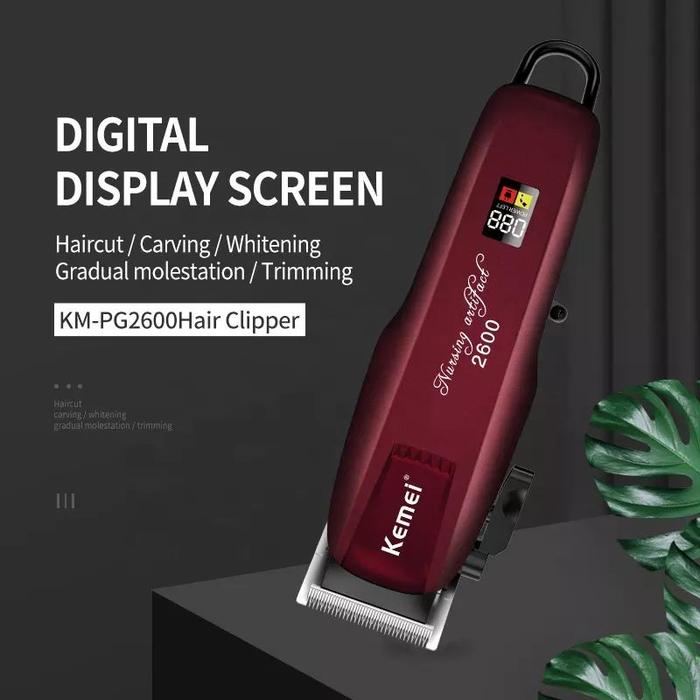 KEMEI PG2600 Alat Cukur Rambut Kemei PG2600 Cordless USB Cable KM-PG2600 Rechargeable Hair Clipper Mesin Rambut KM PG2600 Bonus Grip