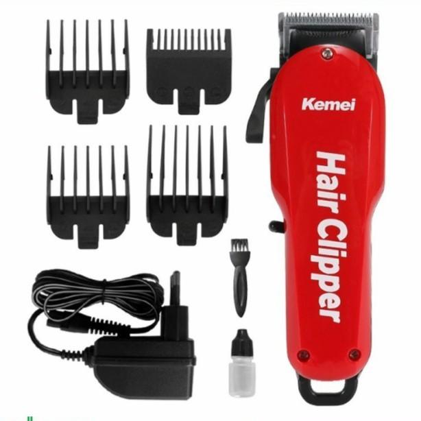 KEMEI 707Z Alat Cukur Listrik Kemei 707Z Merah Tanpa Kabel KM-707Z Rechargeable Hair Clipper Mesin Rambut KM707Z Merah