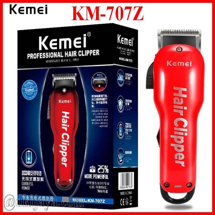 KEMEI 707Z Alat Cukur Listrik Kemei 707Z Merah Tanpa Kabel KM-707Z Rechargeable Hair Clipper Mesin Rambut KM707Z Merah