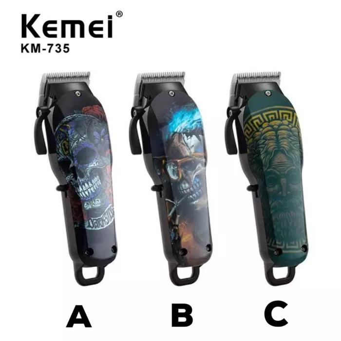 KEMEI 735 Alat Cukur Rambut Kemei 735 Hair Clipper Electric Rechargeable KM735 Mesin Cukur Rambut KEMEI KM 735 Elektrik Kumis Rambut Jenggot
