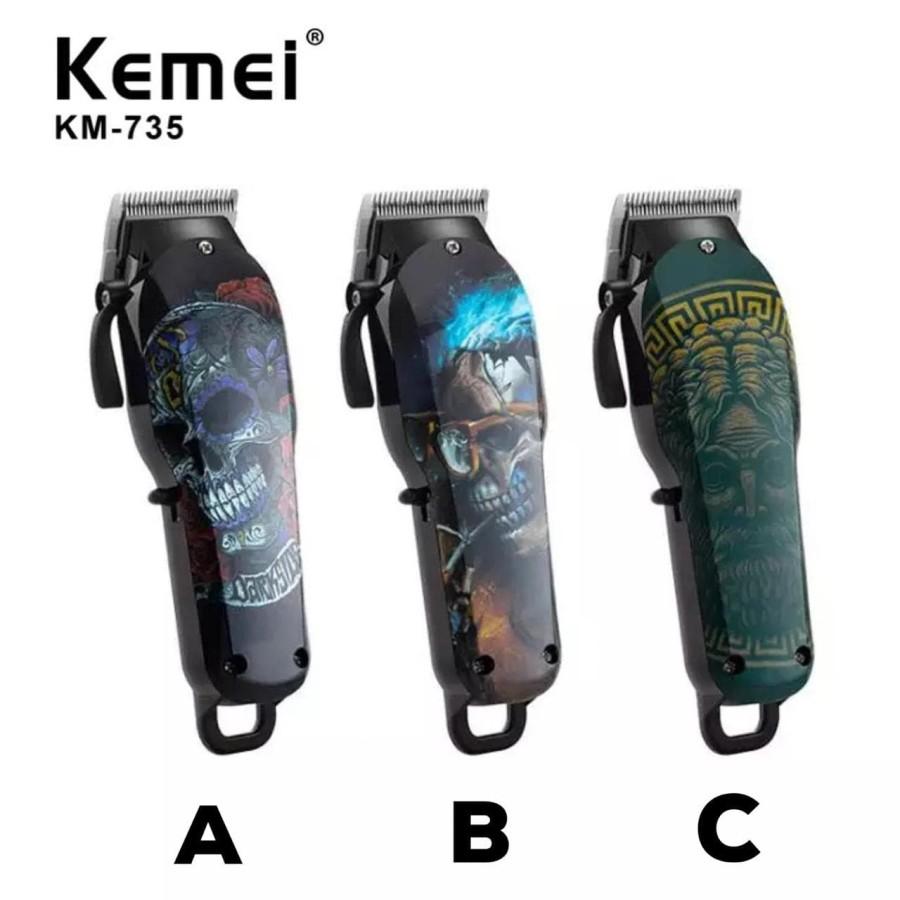 KEMEI 735 Alat Cukur Rambut Kemei 735 Hair Clipper Electric Rechargeable KM735 Mesin Cukur Rambut KEMEI KM 735 Elektrik Kumis Rambut Jenggot