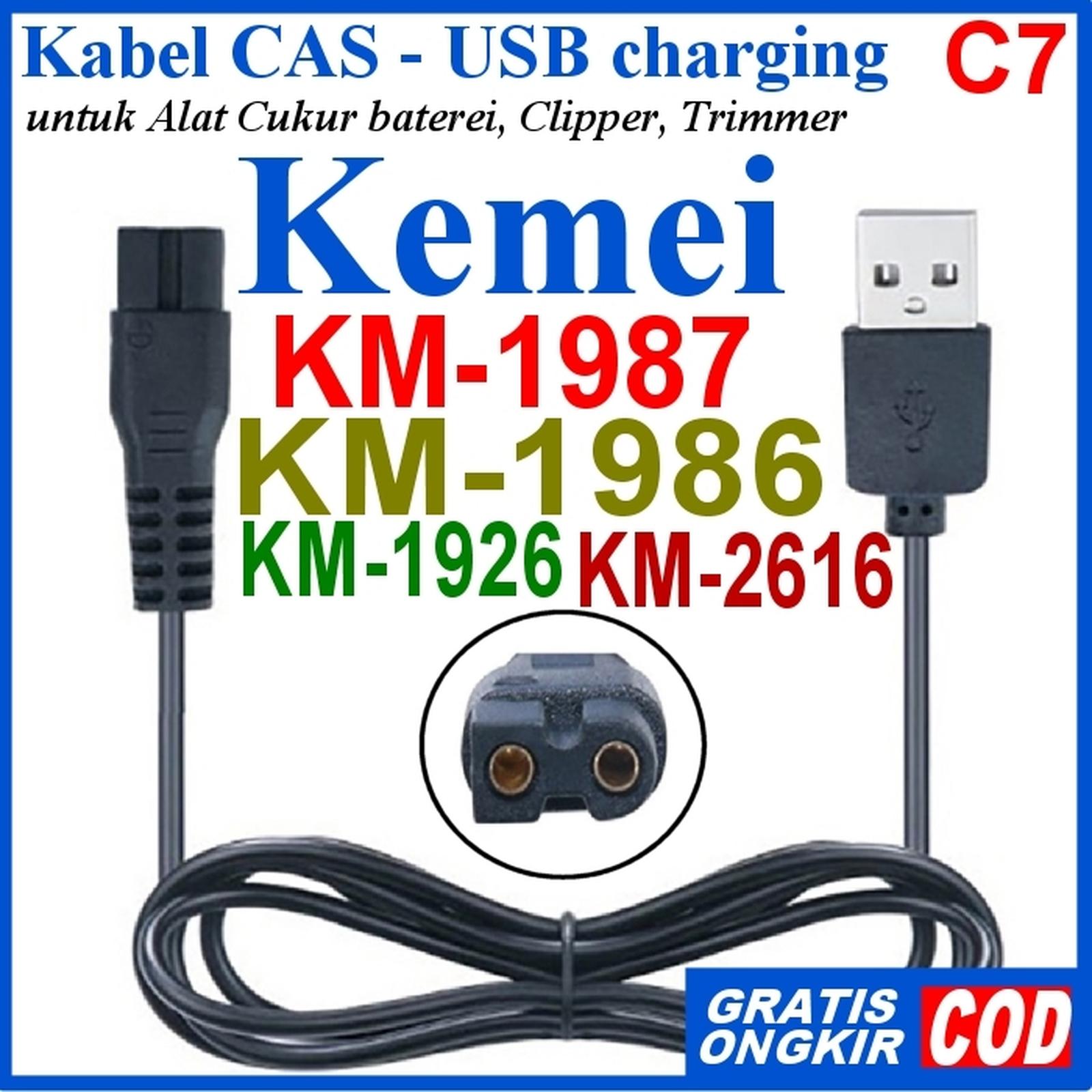 KABEL Charger KEMEI C7 USB Alat Cukur Hair Clipper KM1986 1987 1926 2616
