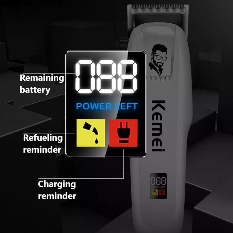 KEMEI PG809A Alat Cukur Rambut Kemei PG809A Putih Kabel USB Charge KM PG 809A Rechargeable Hair Clipper Mesin Rambut PG809A 809APG Putih LED Indikator Angka Mes