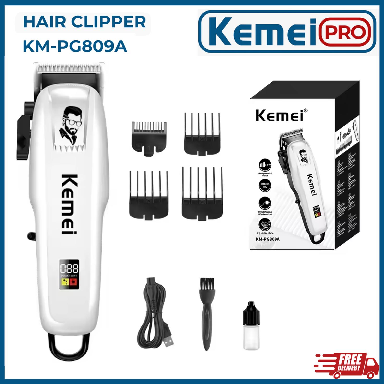 KEMEI PG809A Alat Cukur Rambut Kemei PG809A Putih Kabel USB Charge KM PG 809A Rechargeable Hair Clipper Mesin Rambut PG8