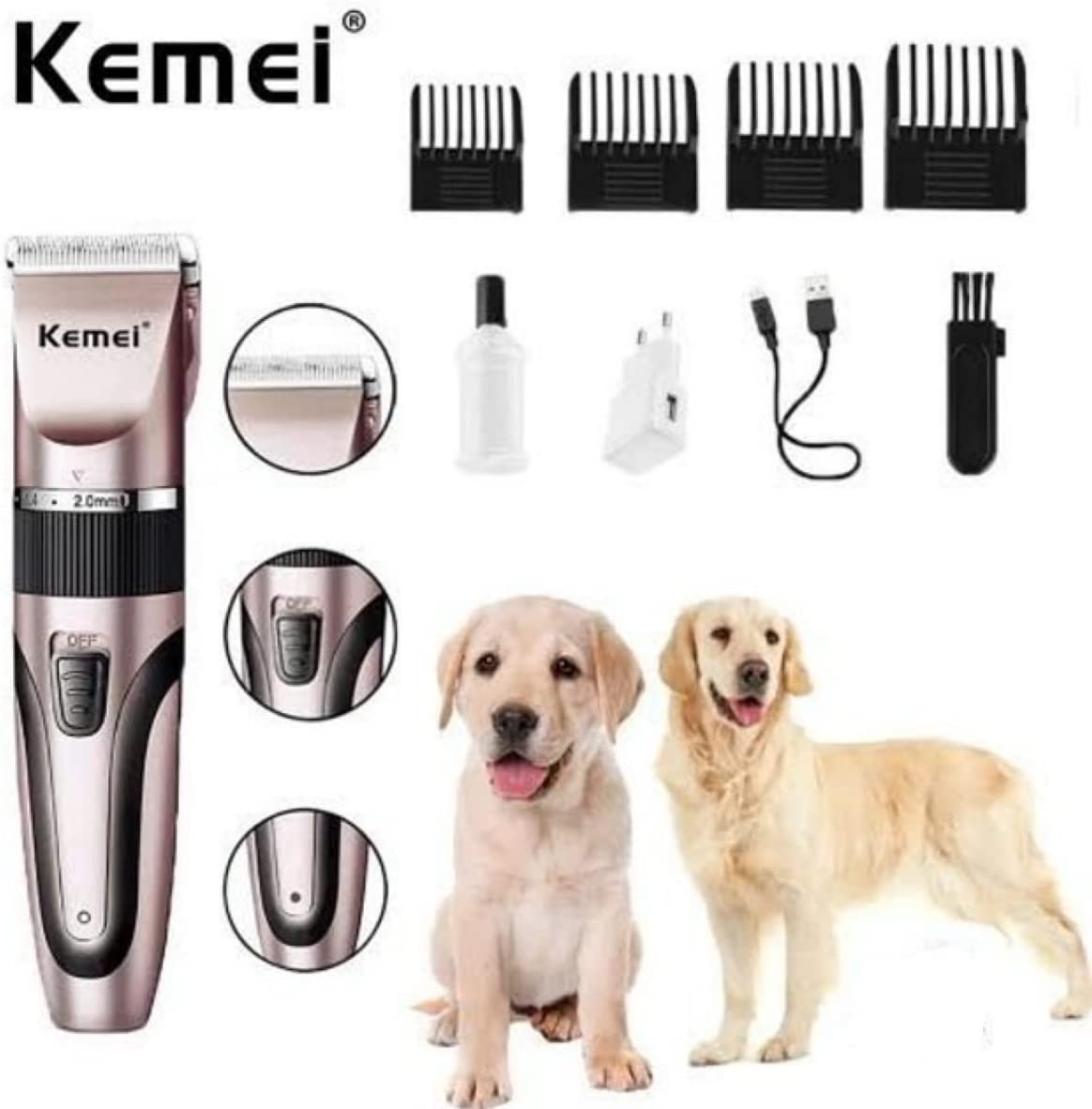 Alat Cukur Bulu Hewan Kemei 1053 Pet Clipper Cukuran Anjing Kucing KM1053 KM-1053