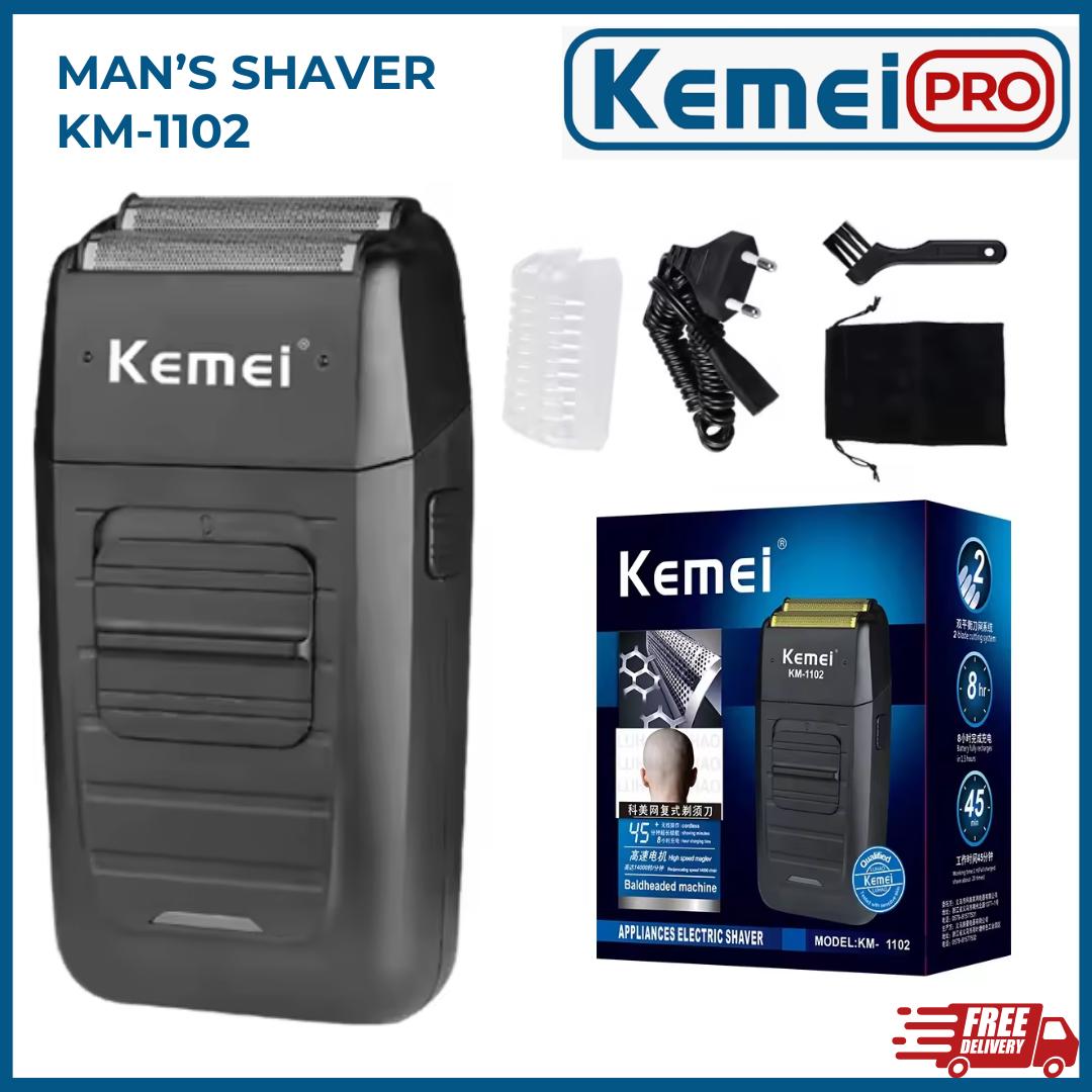 KEMEI 1102 Shaver Kumis Jenggot Kemei KM 1102 Cukuran Kumis Jenggot Botak Kemei KM-1102 Rechargeable Cordless Hair Trimm