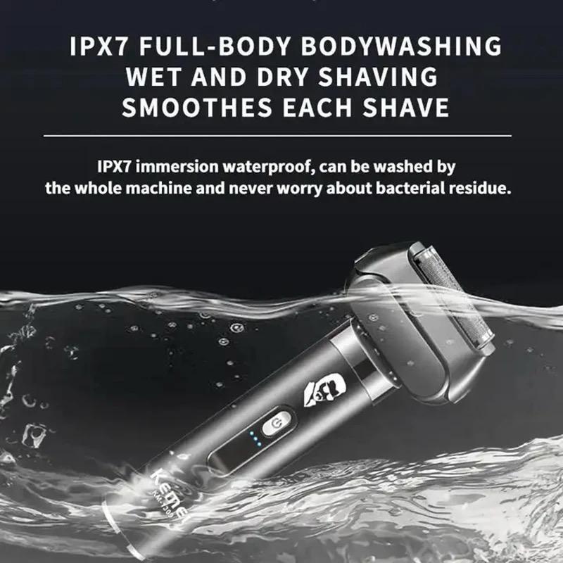 KEMEI 1309 Alat Cukur Rambut Kemei Kumis Jenggot Brewok Jambang KM-1309 Mesin Cukuran KM1309 Floating Blade 4 Pisau Anti