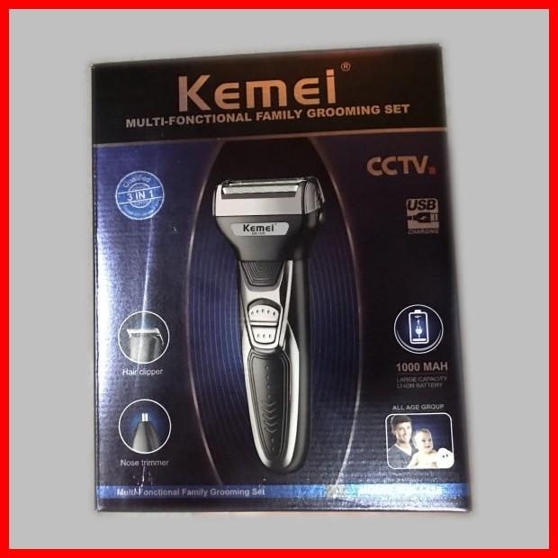 KEMEI KM 1428 Alat Cukur Rambut 3 in 1 Shaver Kemei Kumis Jenggot KM1428 KM-1428 Multifungsi Rechargeable