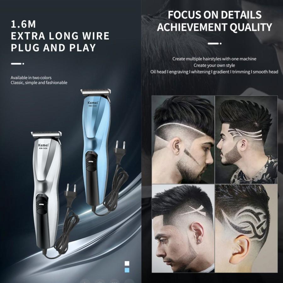 KEMEI 1430 & 1431 Alat Cukur Rambut Hair Clipper Cukuran Cord (1430) atau Rechargeable Cordless (1431)Kemei KM 1430 1431