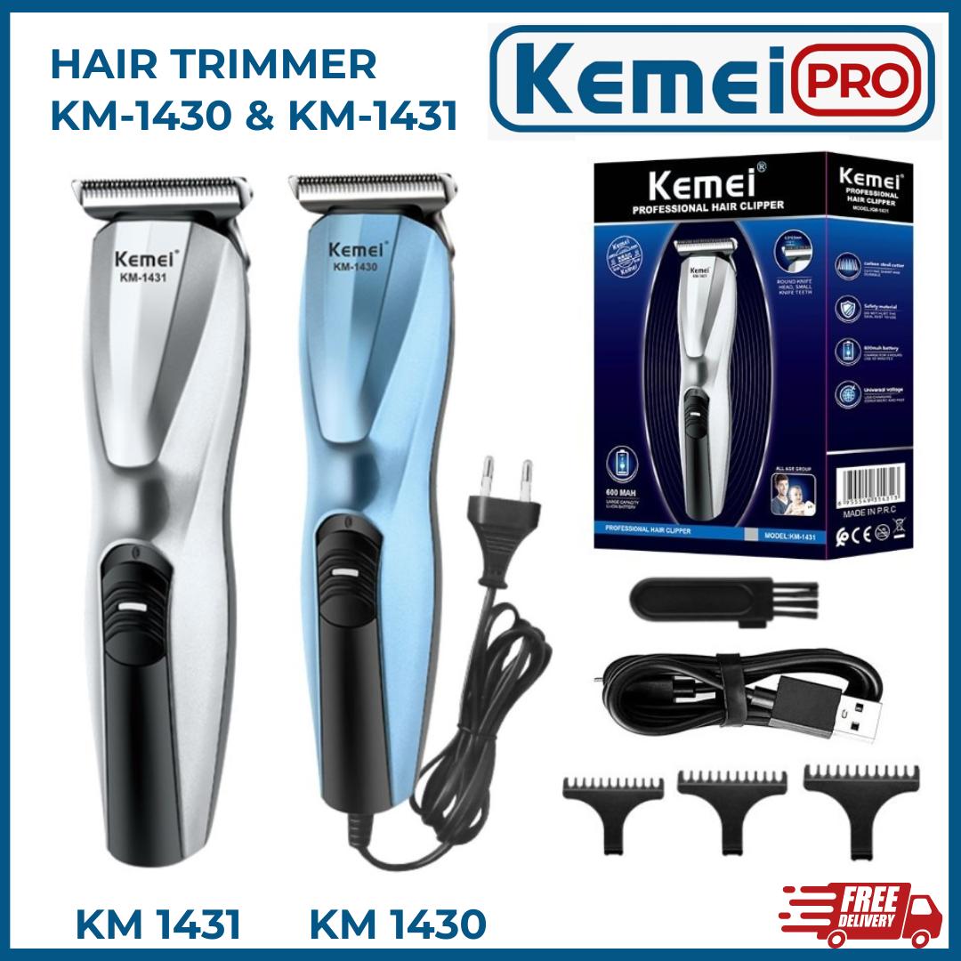 KEMEI 1430 & 1431 Alat Cukur Rambut Hair Clipper Cukuran Cord (1430) atau Rechargeable Cordless (1431)Kemei KM 1430 1431