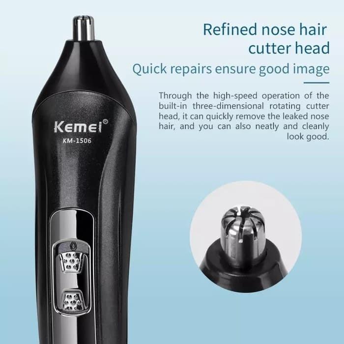 (Bisa COD) Alat Cukur Rambut Kemei 1506 Cukuran Multifungsi 3 in 1 Kumis Jenggot Bulu Hidung 3 in 1 Multifunction Rechar