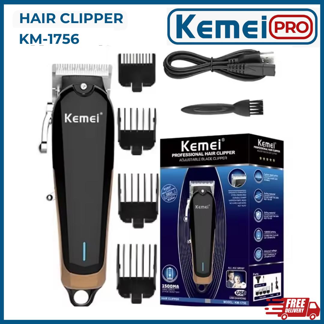KEMEI 1756 Alat Cukur Rambut Kemei KM1756 Hair Clipper Charger Elektrik Cukuran KM 1756 Mesin Cukur Rambut Elektrik KM-1
