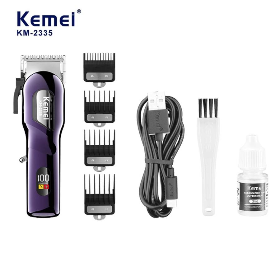 KEMEI 2335 Alat Cukur Rambut Kemei KM-2335 Mesin Cukuran Kemei KM2335 Professional Hair Clipper Cordless Charging USB Ti