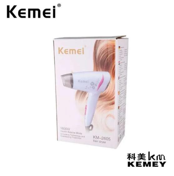 Hair Dryer Pengering Rambut Model Lipat Panas Dan Dingin Kemei KM 2605 - KM 2605