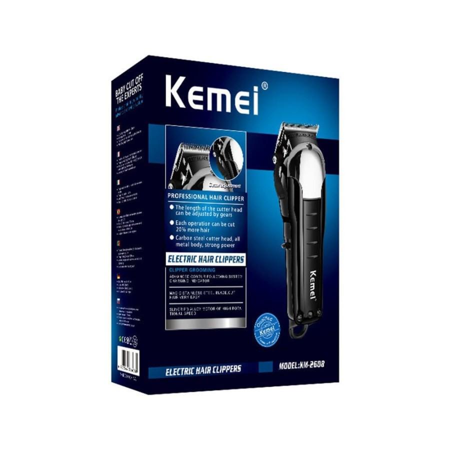 KEMEI 2608 Kemei Alat Cukur Rambut Kemei KM-2608 Hair Clipper Cordless KM 2608 Hitam Merah