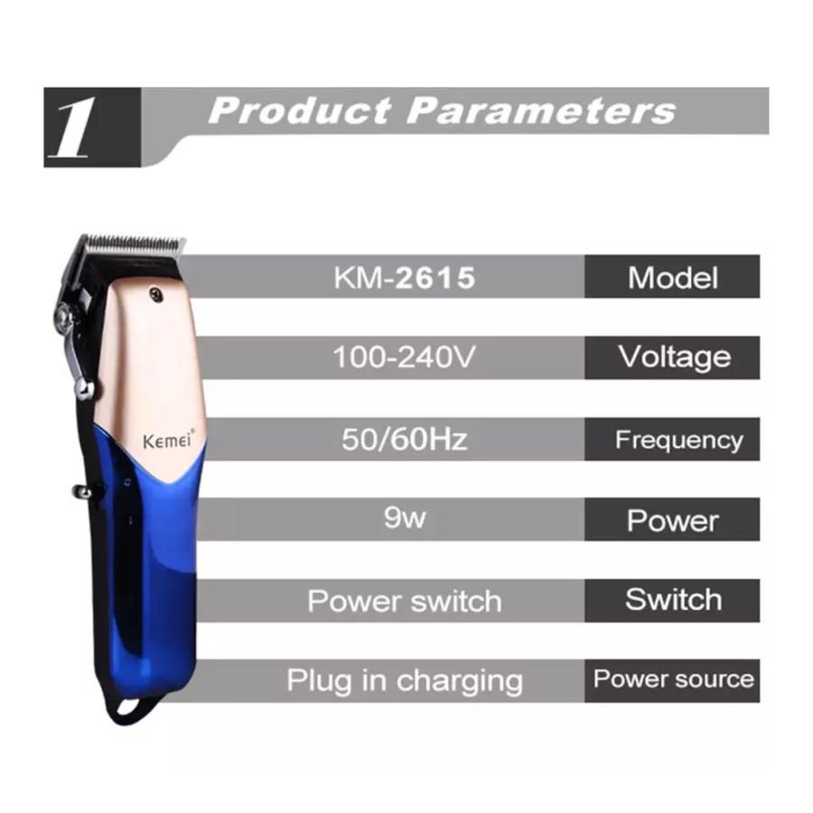 KEMEI 2615 Alat Cukur Rambut Kemei 2615 Hair Clipper Cordless 2 Power Cukuran KM2615 KM-2615