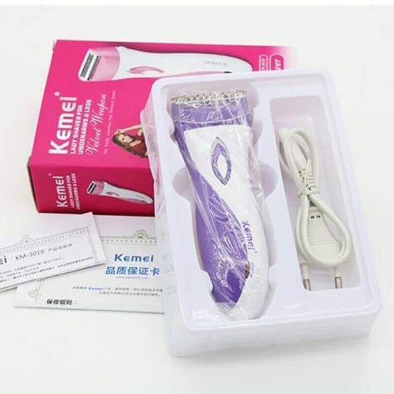 KEMEI 3018 Alat Cukur Kemei KM3018 Rechargeable Cordless Lady Shaver KM-3018