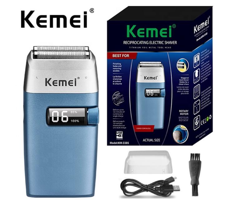 (Bisa COD) Shaver KEMEI 3385 Cukuran Kumis Alat Cukur Jenggot Razor Botak Cukuran Kemei KM-3385 Rechargeable ShaverKM338