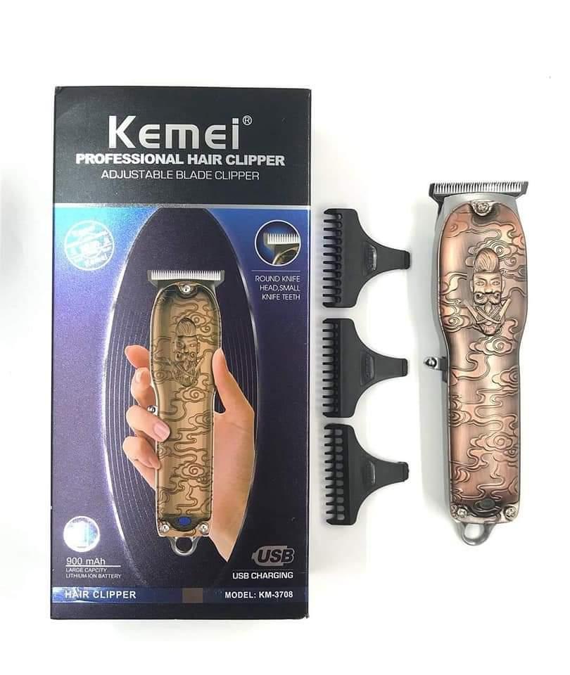 (Bisa COD) Alat Cukur Rambut Kemei 3708 Rechargeable Hair Trimmer Metal Cukuran Kemei KM3708