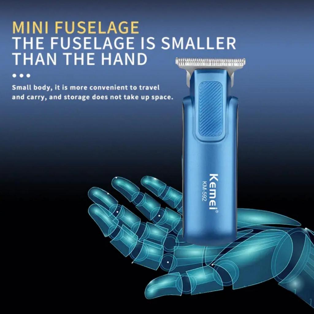 Alat Cukur Rambut Kemei KM-592 Electric Hair Clipper Mini Portable Hair Trimmer Rechargeable Cutting Machine Beard Barbe