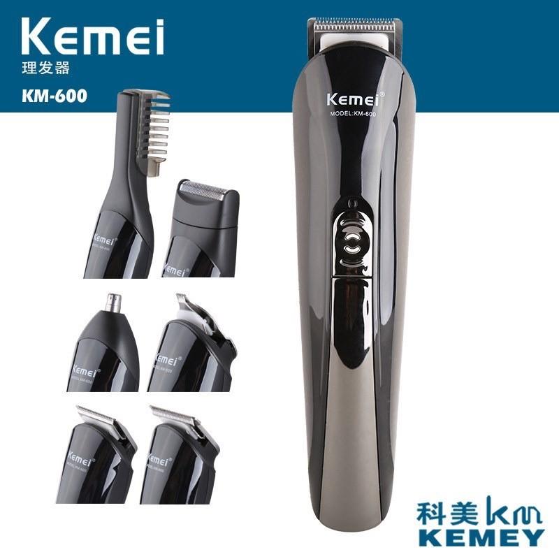 KEMEI 600 Alat Cukur Rambut KM-600 MESIN CUKUR RAMBUT 6 in 1 JENGGOT KUMIS DAN BULU HIDUNG Alat Cukur KM600 Grooming Kit
