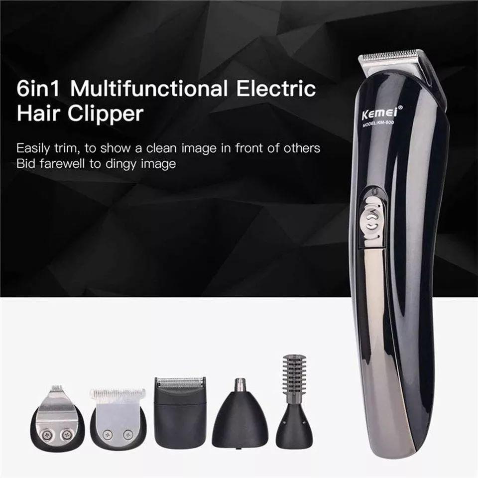 KEMEI 600 Alat Cukur Rambut KM-600 MESIN CUKUR RAMBUT 6 in 1 JENGGOT KUMIS DAN BULU HIDUNG Alat Cukur KM600 Grooming Kit
