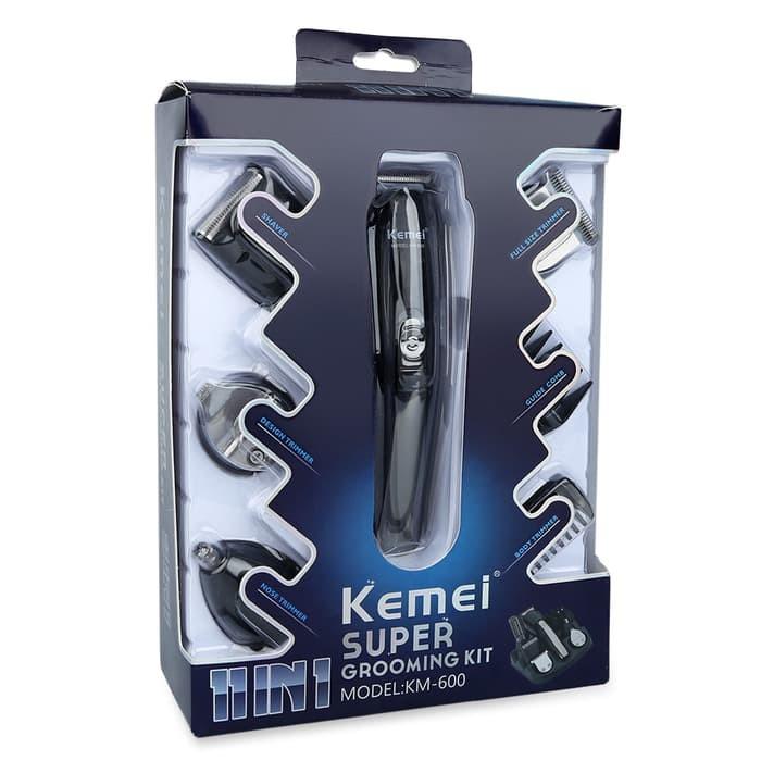 KEMEI 600 Alat Cukur Rambut KM-600 MESIN CUKUR RAMBUT 6 in 1 JENGGOT KUMIS DAN BULU HIDUNG Alat Cukur KM600 Grooming Kit