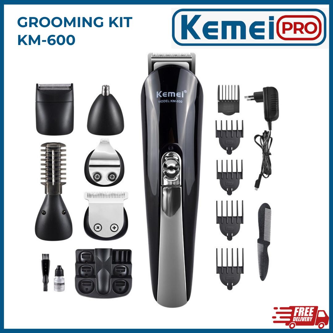 KEMEI 600 Alat Cukur Rambut KM-600 MESIN CUKUR RAMBUT 6 in 1 JENGGOT KUMIS DAN BULU HIDUNG Alat Cukur KM600 Grooming Kit
