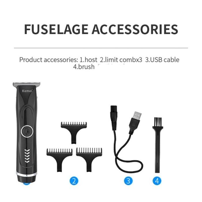 KM6011 KEMEI 6011 Alat Cukur Rambut Kumis Jenggot Elektrik KM 6011 Hitam Putih