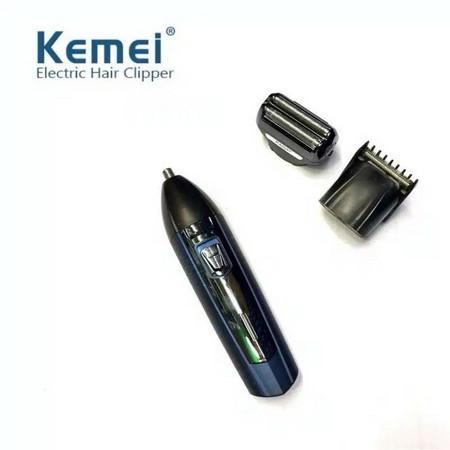 KEMEI 6330 Alat Cukur Rambut Jenggot Kumis Bulu Hidung Kemei KM-6330 3 in 1 Biru 3 Kepala Cukuran Multifungsi KM6330 Mes