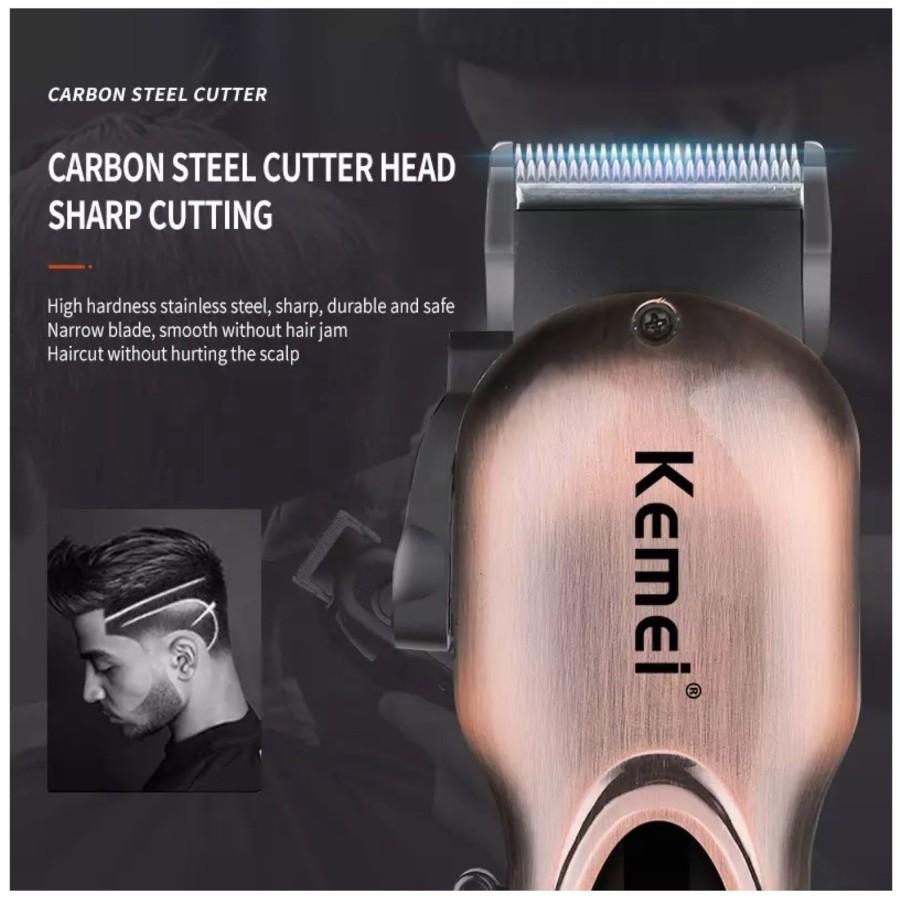 (Bisa COD) Alat Cukur Rambut KEMEI 6372 Hair Clipper Kemei Cordless Mesin Cukuran KM6372 KM-6372