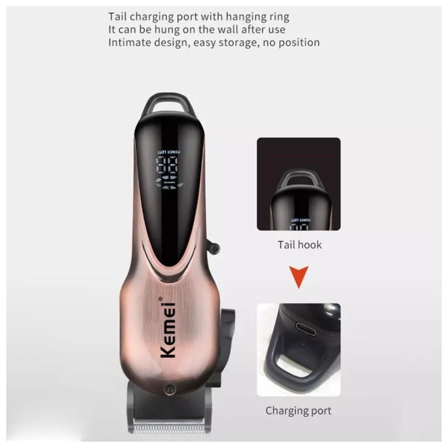 (Bisa COD) Alat Cukur Rambut KEMEI 6372 Hair Clipper Kemei Cordless Mesin Cukuran KM6372 KM-6372