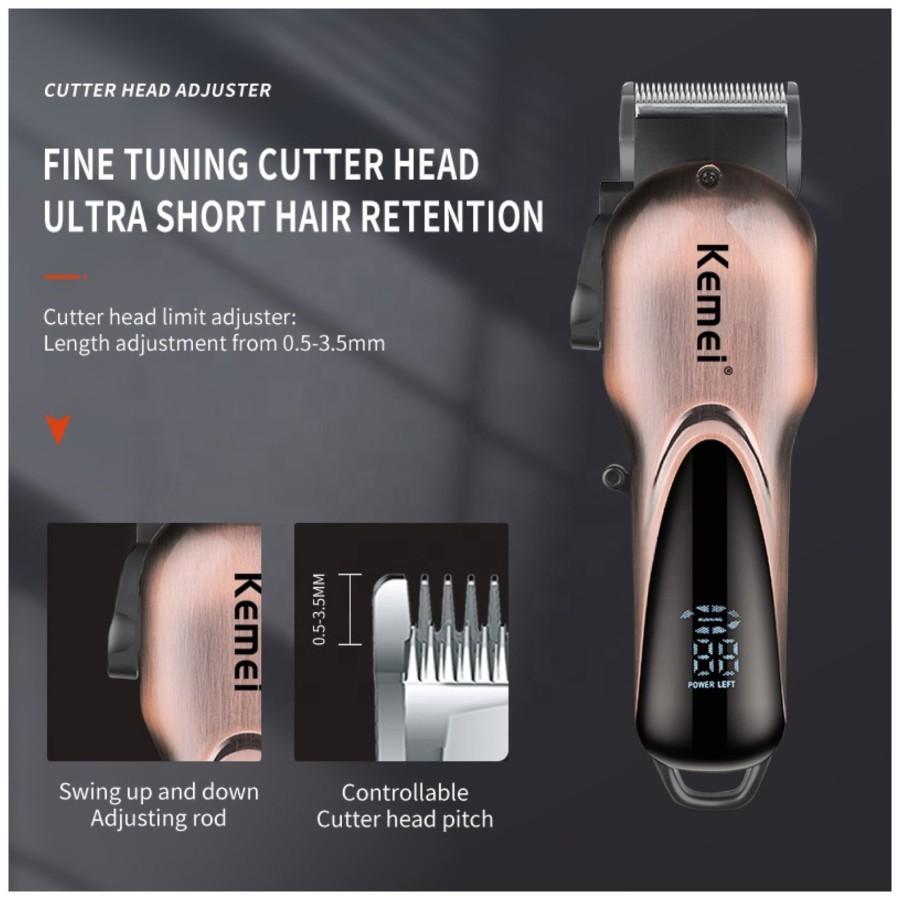 (Bisa COD) Alat Cukur Rambut KEMEI 6372 Hair Clipper Kemei Cordless Mesin Cukuran KM6372 KM-6372