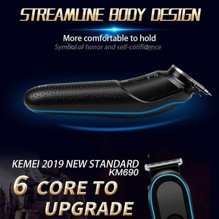 (Bisa COD) Kemei KM 690 Clipper Alat Cukur Rambut Extra Turbo speed 5 in 1 Cukuran Multi Fungsi