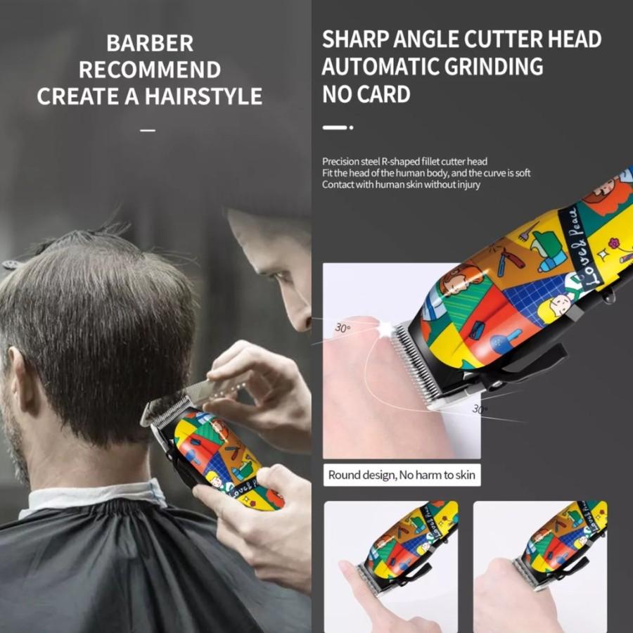 (Bisa COD) Kemei 770 Grafiti Original Alat Cukur Rambut Hair Clipper KM-770 KM770