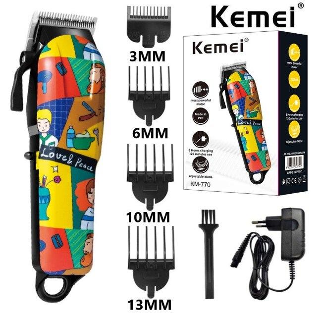 (Bisa COD) Kemei 770 Grafiti Original Alat Cukur Rambut Hair Clipper KM-770 KM770
