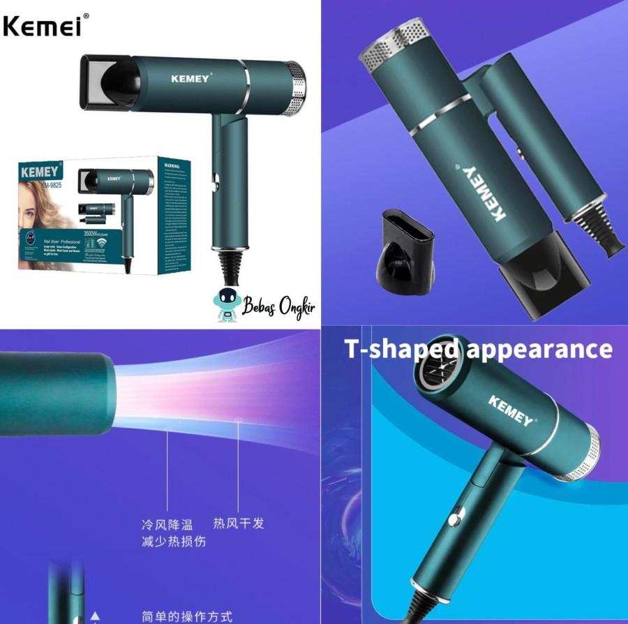 KEMEI 9825 Hair Dryer Kemei 9825  Alat Pengering Rambut Lipat Foldable Panas Dingin Cool Kemei KM9825 KM-9825