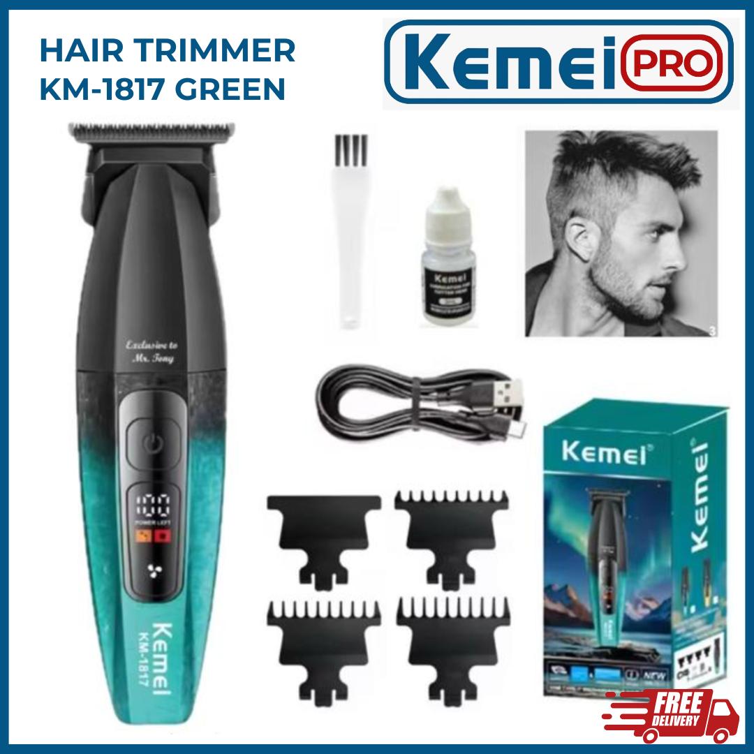Alat Cukur Rambut Kemei KM-1817 Hair Clipper Professional Trimmer Electric Rechargeable Cordless 0mm for Men Mesin Cukur