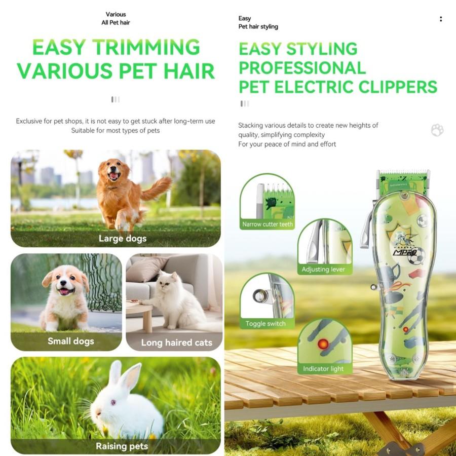 Alat Cukur Rambut Pet Clipper MP CW 2100 Bulu Hewan Anjing Kucing Kelinci Elektrik Rechargeable Mesin Pemotong Bulu Cuku