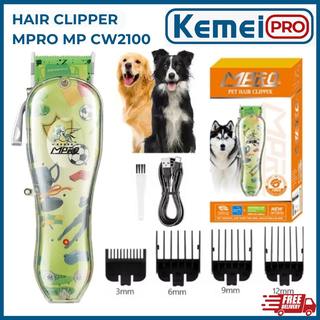 Alat Cukur Rambut Pet Clipper MP CW 2100 Bulu Hewan Anjing Kucing Kelinci Elektrik Rechargeable Mesin Pemotong Bulu Cuku